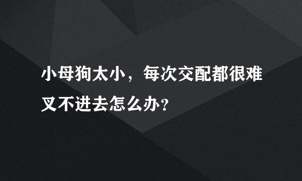 小母狗太小，每次交配都很难叉不进去怎么办？