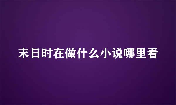 末日时在做什么小说哪里看