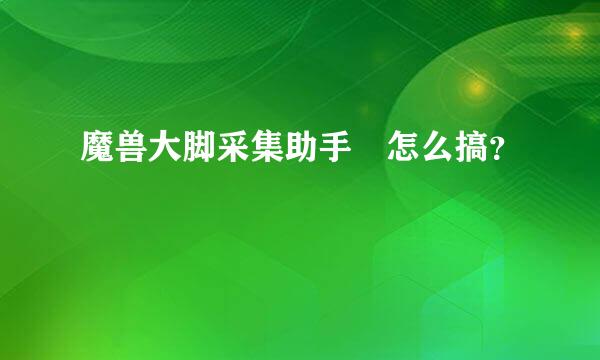 魔兽大脚采集助手 怎么搞？