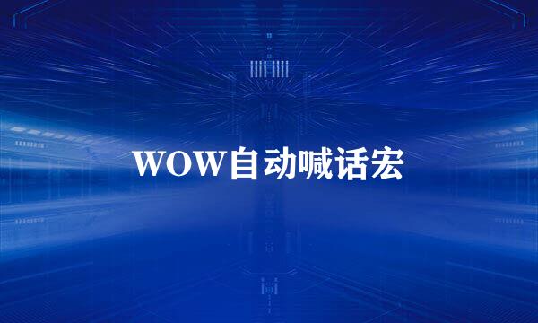 WOW自动喊话宏