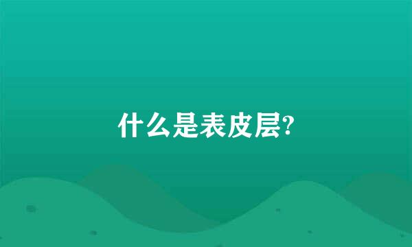 什么是表皮层?