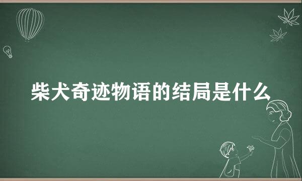 柴犬奇迹物语的结局是什么