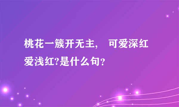 桃花一簇开无主, 可爱深红爱浅红?是什么句？