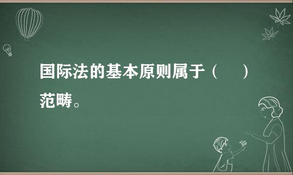 国际法的基本原则属于（ ）范畴。