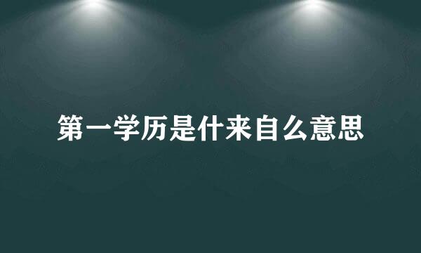 第一学历是什来自么意思