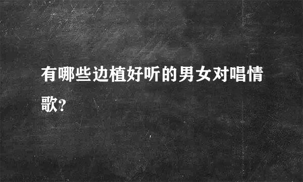 有哪些边植好听的男女对唱情歌？