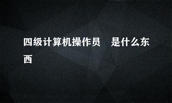 四级计算机操作员 是什么东西