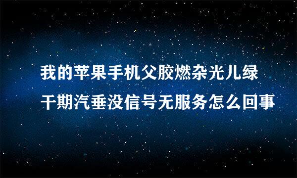 我的苹果手机父胶燃杂光儿绿干期汽垂没信号无服务怎么回事