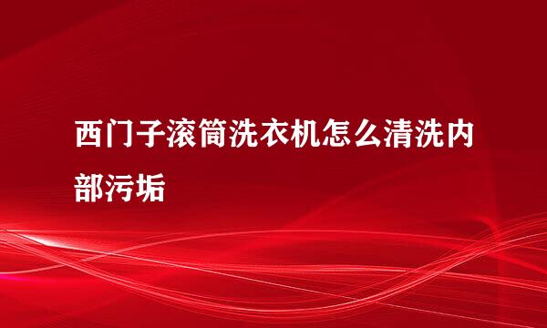 西门子滚筒洗衣机怎么清洗内部污垢