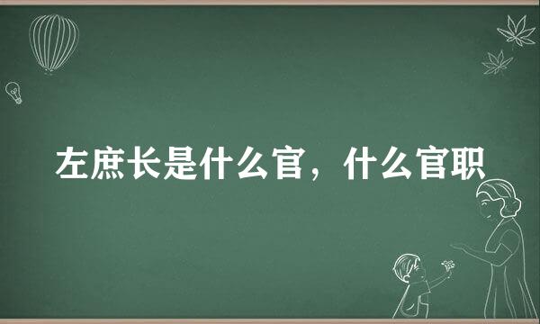 左庶长是什么官，什么官职