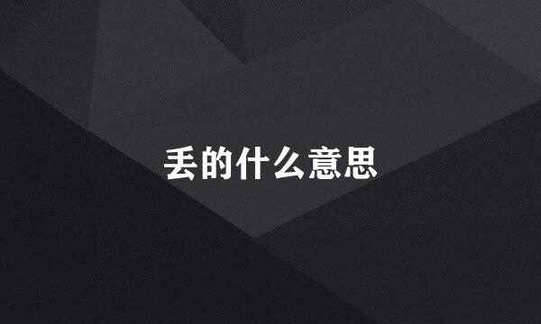 丢的什么意思