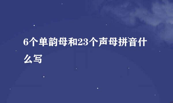 6个单韵母和23个声母拼音什么写