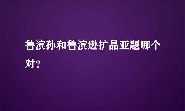 鲁滨孙和鲁滨逊扩晶亚题哪个对？