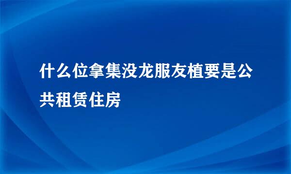 什么位拿集没龙服友植要是公共租赁住房