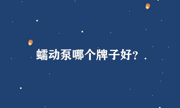 蠕动泵哪个牌子好？