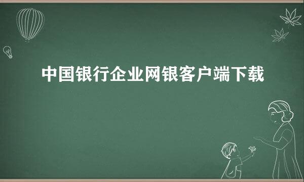 中国银行企业网银客户端下载