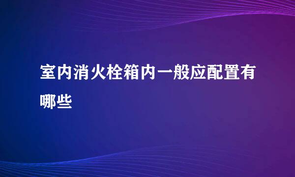 室内消火栓箱内一般应配置有哪些