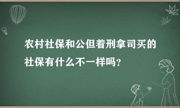 农村社保和公但着刑拿司买的社保有什么不一样吗？