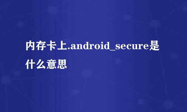 内存卡上.android_secure是什么意思