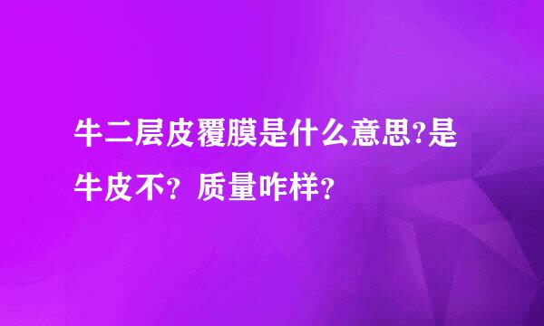 牛二层皮覆膜是什么意思?是牛皮不？质量咋样？