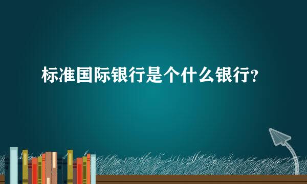 标准国际银行是个什么银行？