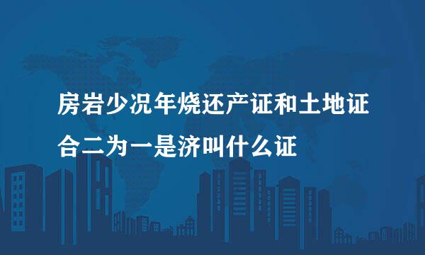 房岩少况年烧还产证和土地证合二为一是济叫什么证