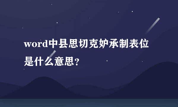 word中县思切克妒承制表位是什么意思？