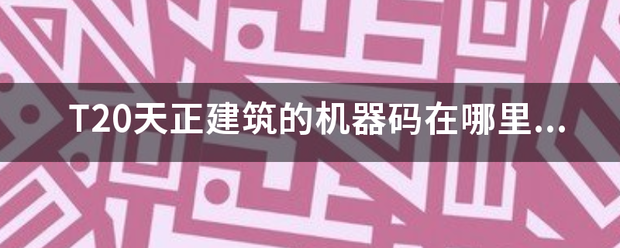 T20天正建筑的机器码在哪里看？