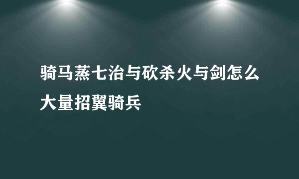 骑马蒸七治与砍杀火与剑怎么大量招翼骑兵