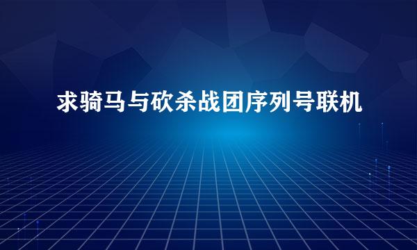 求骑马与砍杀战团序列号联机