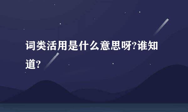 词类活用是什么意思呀?谁知道?