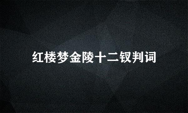 红楼梦金陵十二钗判词