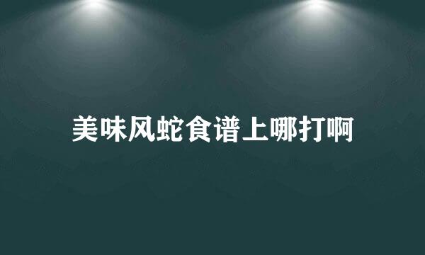 美味风蛇食谱上哪打啊