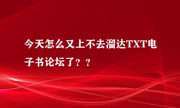 今天怎么又上不去溜达TXT电子书论坛了？？