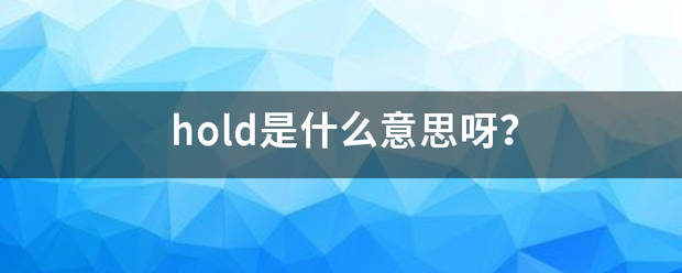 hold是什么意思呀？