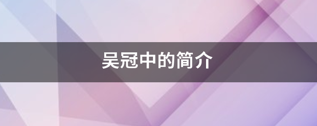 吴冠中的简介