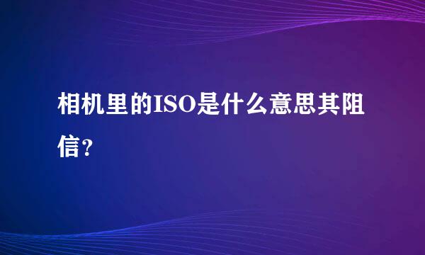 相机里的ISO是什么意思其阻信？