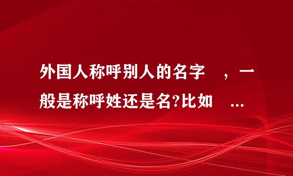 外国人称呼别人的名字 ，一般是称呼姓还是名?比如 阿得蕾斯.海蒂怎么称呼???