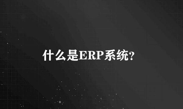 什么是ERP系统？