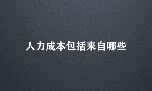 人力成本包括来自哪些