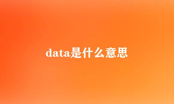 data是什么意思