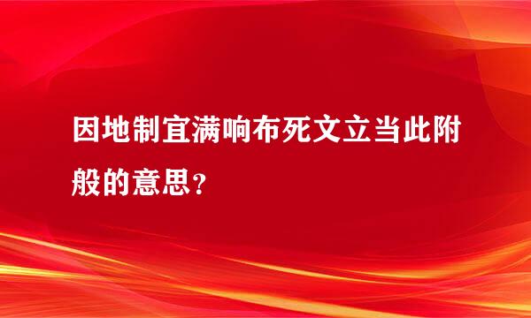 因地制宜满响布死文立当此附般的意思？