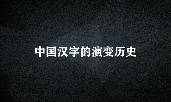 中国汉字的演变历史