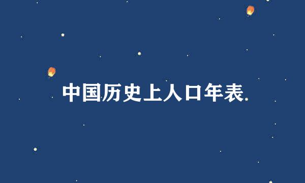 中国历史上人口年表