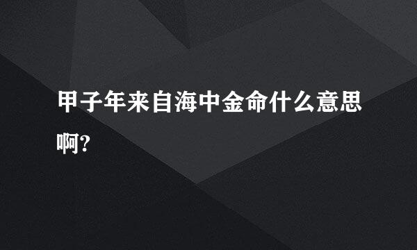 甲子年来自海中金命什么意思啊?