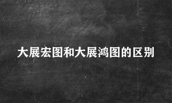 大展宏图和大展鸿图的区别