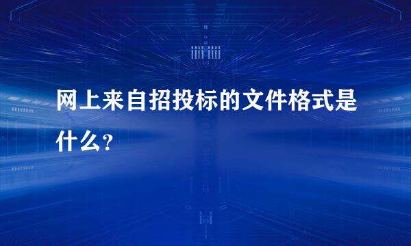 网上来自招投标的文件格式是什么？