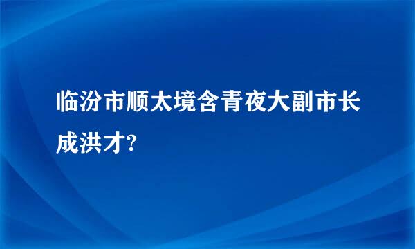 临汾市顺太境含青夜大副市长成洪才?