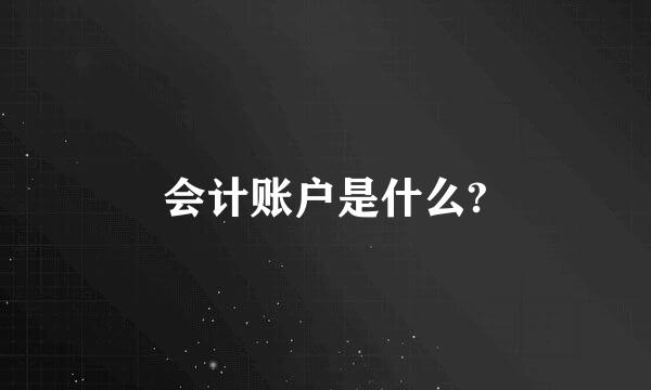 会计账户是什么?