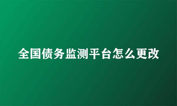 全国债务监测平台怎么更改